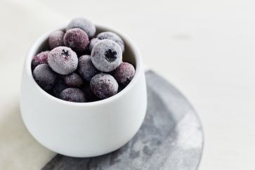 Frozen British Blueberries in a Pot